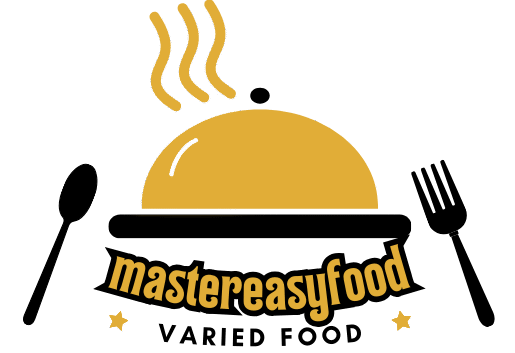 Logo of MasterEasyFood featuring a steaming cloche in yellow with the brand name written underneath in a curved style.