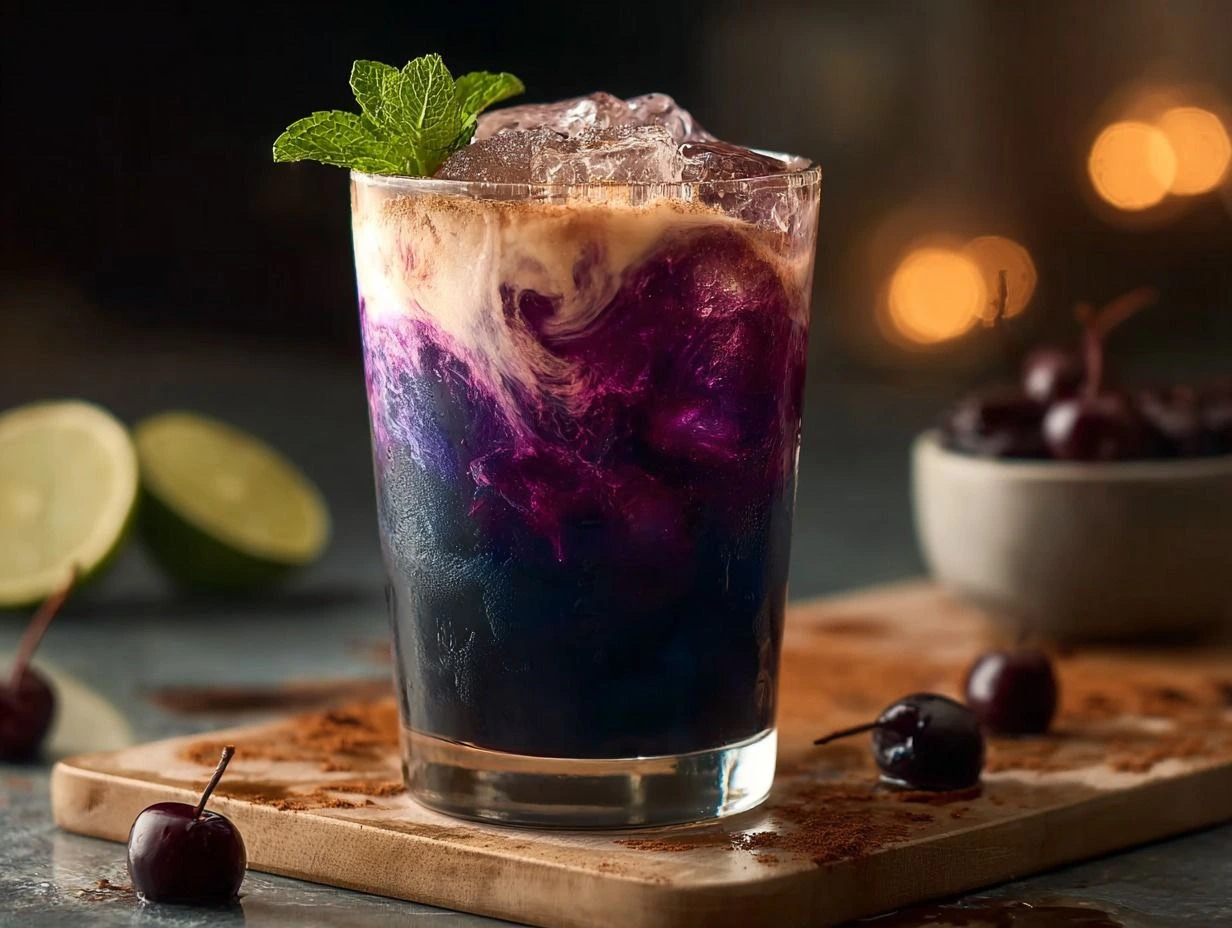 Easy Midnight Malibu Dirty Soda tropical drink recipe
