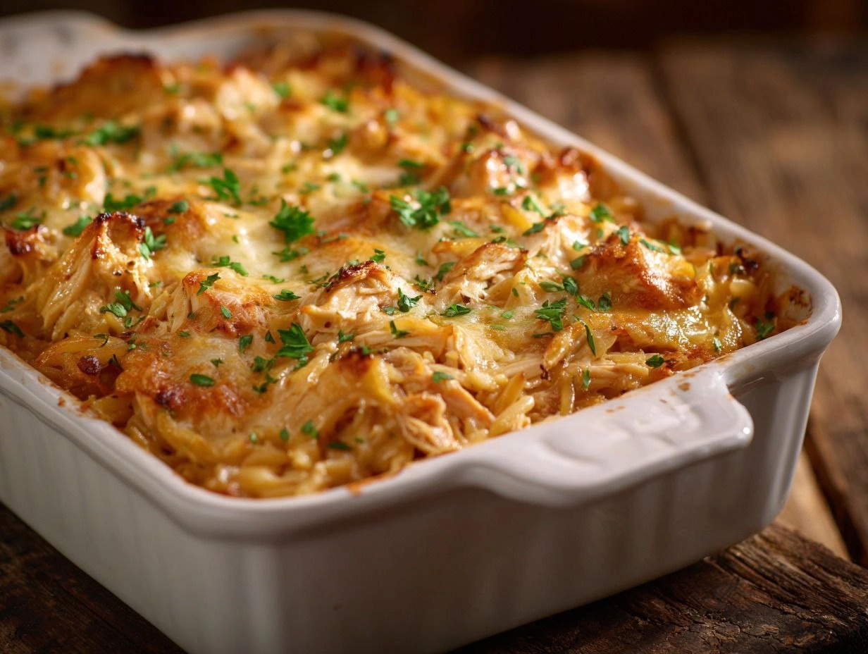 French Onion Chicken with melted cheese and caramelized onions
