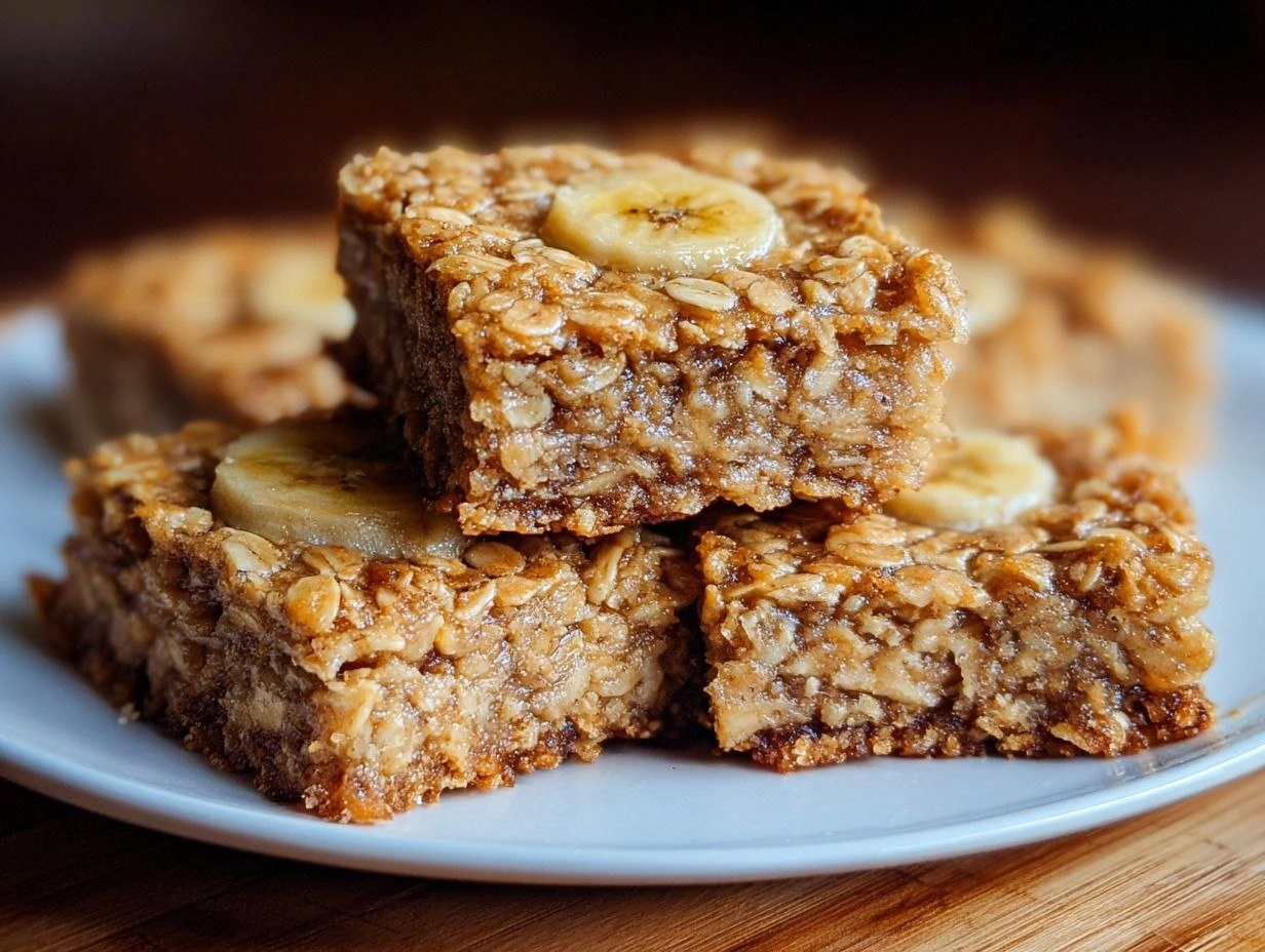 Healthy Banana Oatmeal Bars homemade recipe