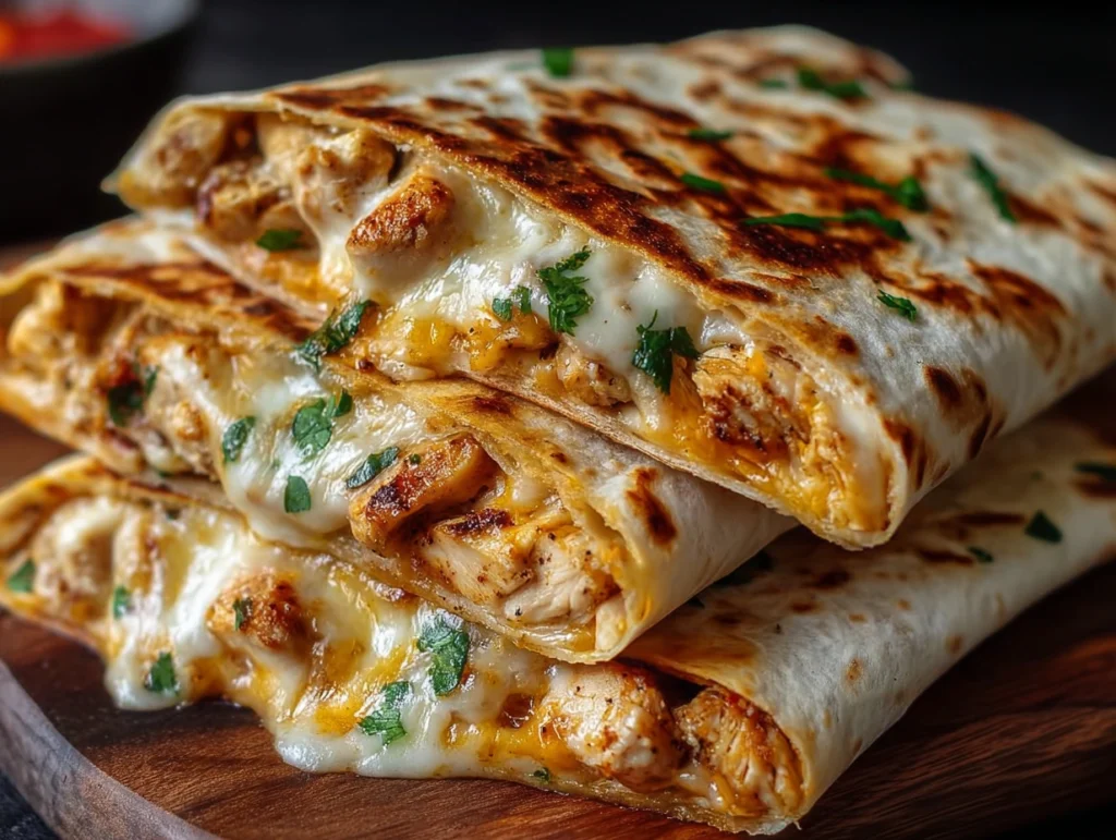 Cheesy Garlic Chicken Wraps 1 1