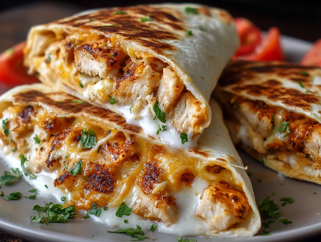 Cheesy Garlic Chicken Wraps 1