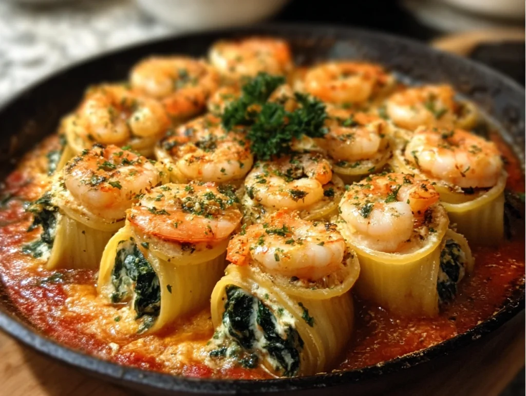 Shrimp and Spinach Stuffed Pasta Rolls 2 Shrimp and Spinach Stuffed Pasta Rolls