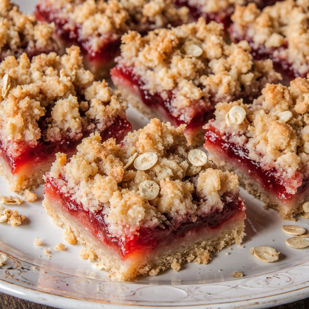 Strawberry Rhubarb Crumb Bars