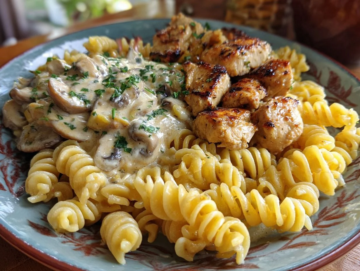 Easy Garlic Butter Chicken and Rotini Pasta Recipe