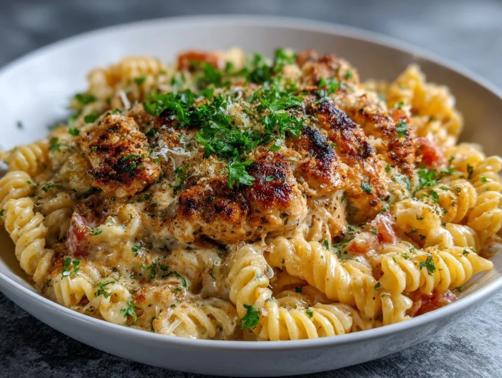 Easy Garlic Butter Chicken and Rotini Pasta Recipe