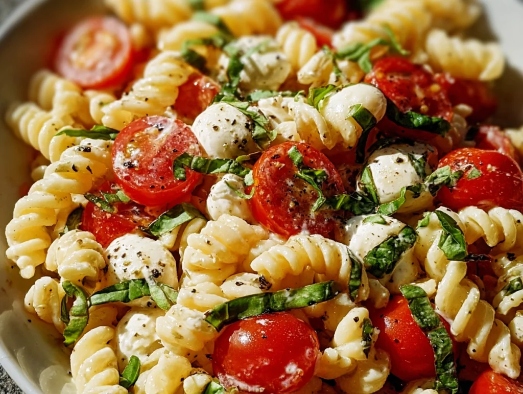 Creamy Caprese Pasta Salad