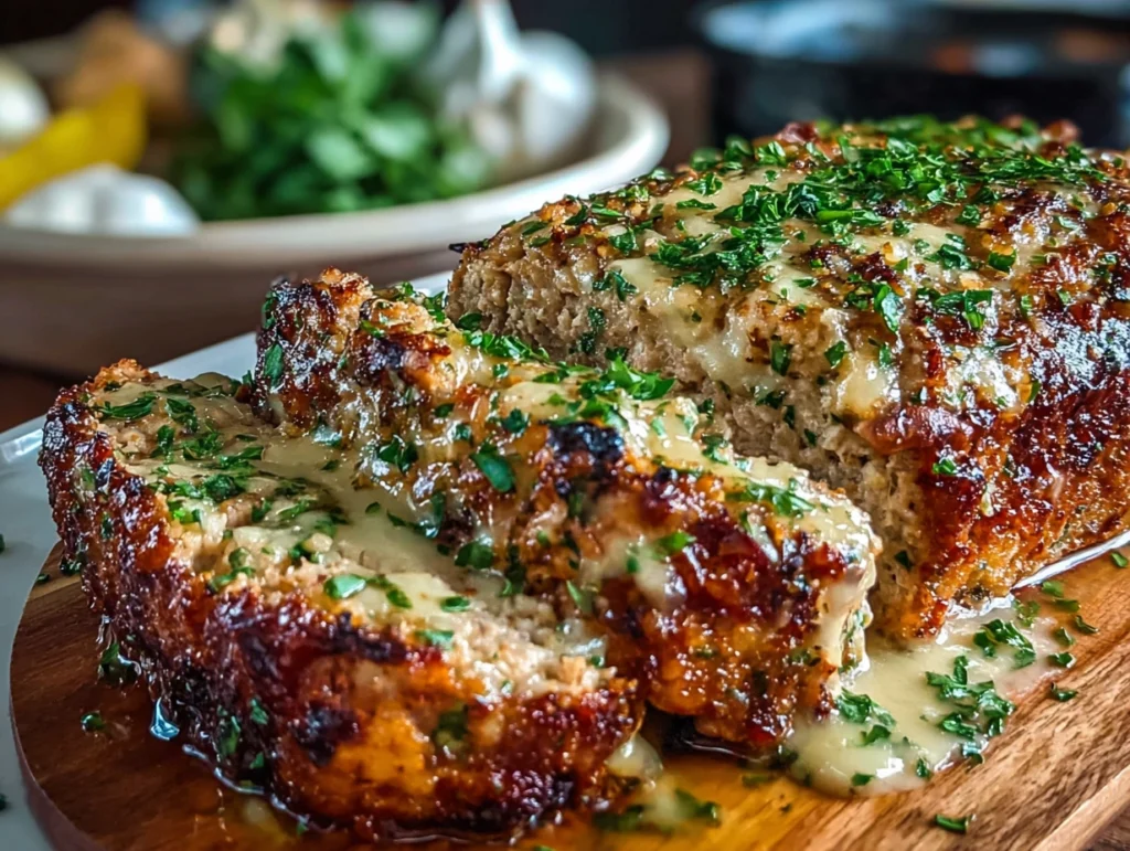 Garlic Parmesan Chicken Meatloaf
