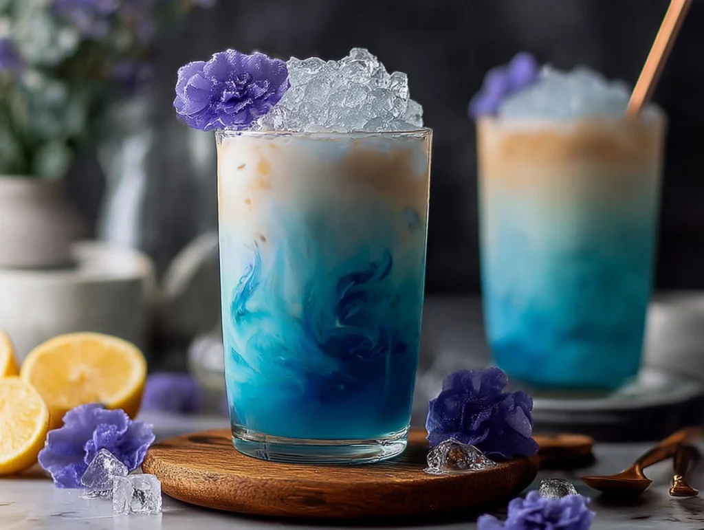 Easy Iced Blue Tea Latte – Healthy 2 Iced Blue Tea Latte
