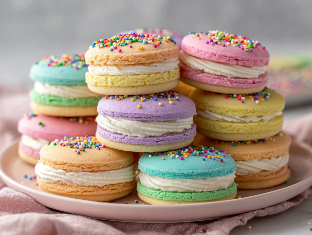 Pastel Sugar Cookie Sandwiches