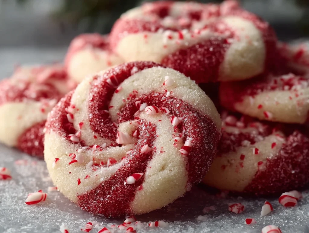 Peppermint Swirl Snow Cookies