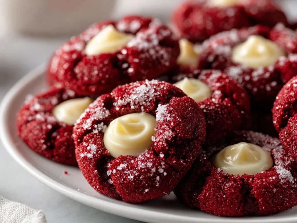 Red Velvet Cream Cheese Thumbprints
