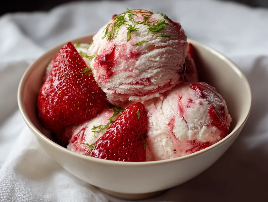Roasted Strawberries Ice Cream