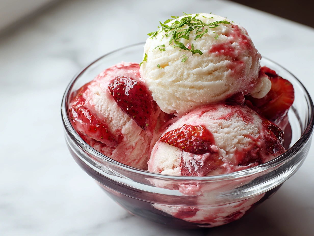 Roasted Strawberries Ice Cream