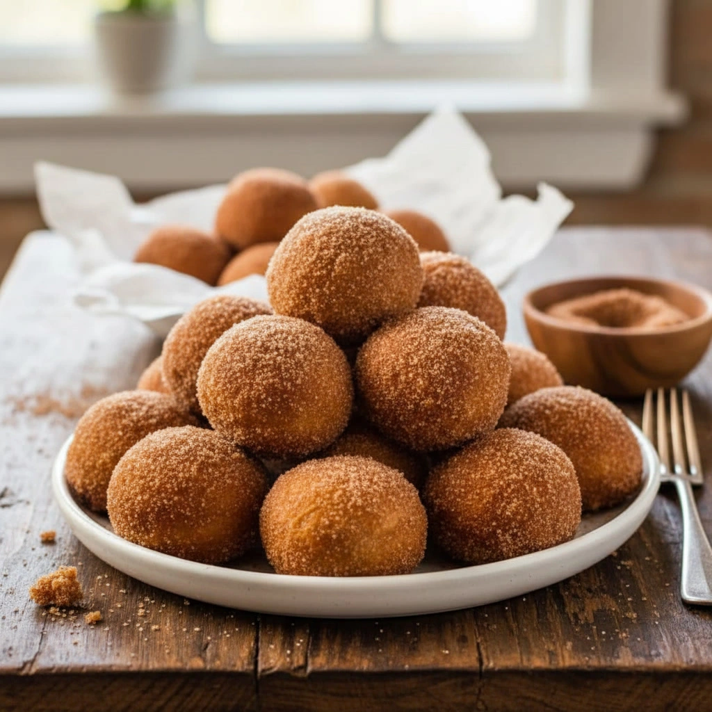 Cinnamon Sugar Donut Holes 2 Cinnamon Sugar Donut Holes Coated in Sweet Cinnamon Sugar