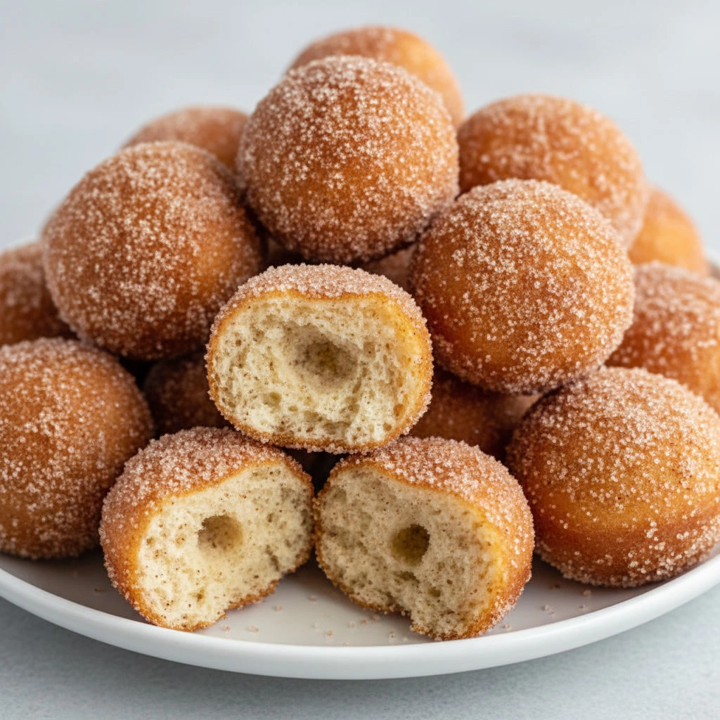 Cinnamon Sugar Donut Holes Coated in Sweet Cinnamon Sugar