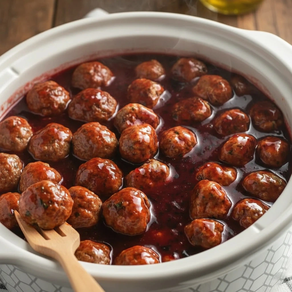 Grape Jelly Meatballs with Sweet Grape Jelly Sauce