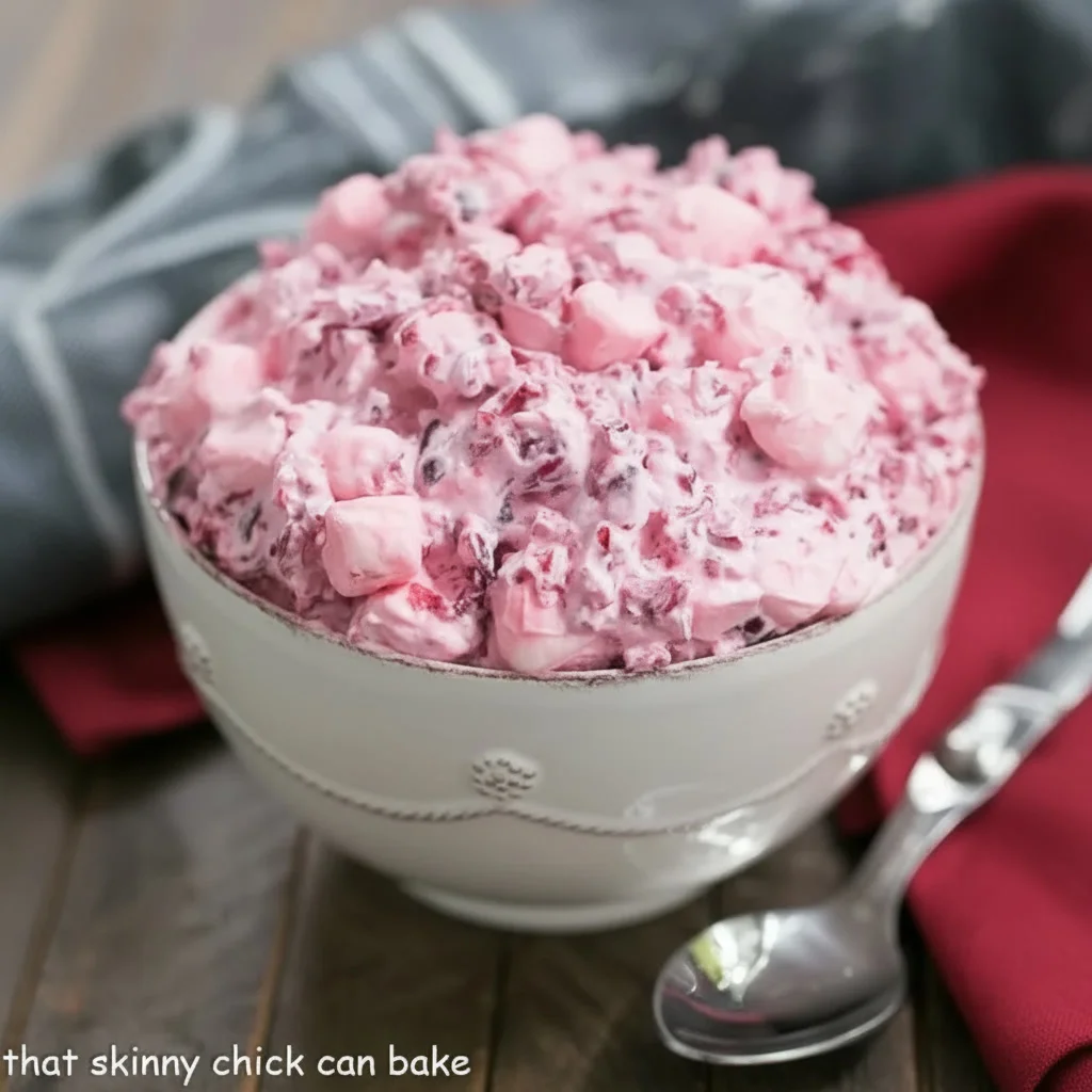 Cranberry Fluff Salad with Cranberries and Pineapple