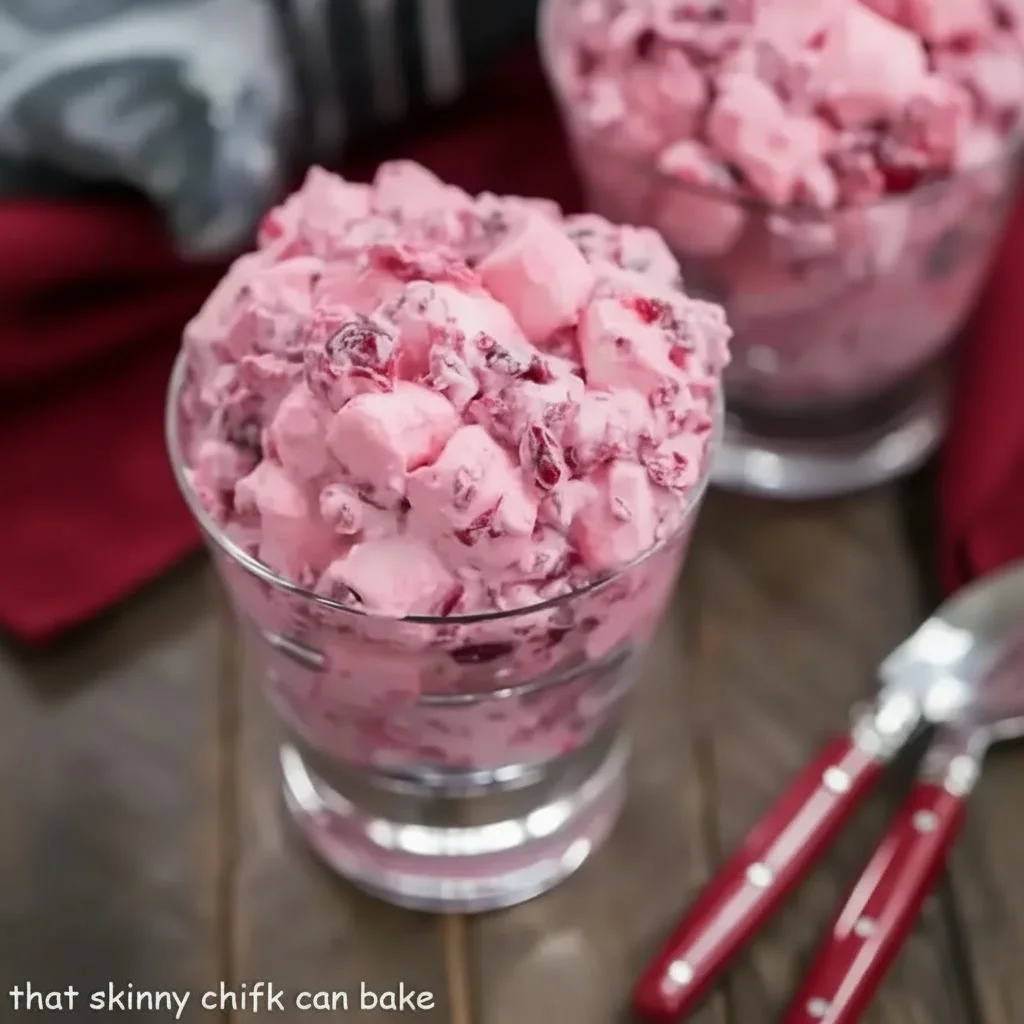 Cranberry Fluff Salad with Cranberries and Pineapple